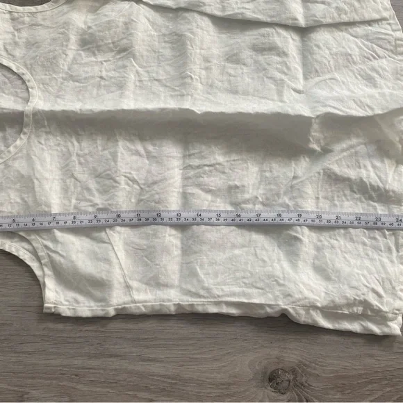 White Vintage Linen Sleeveless Top - Picture 4 of 6